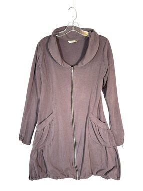 Chalet Oversized Cotton Blend Cardigan Lagenlook Earthy Grey XS